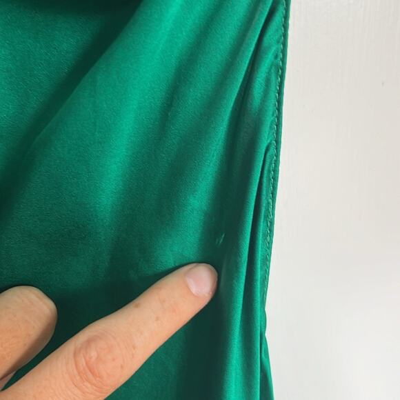 Amanda Uprichard x Revolve Samba Halter Gown Size Large NWT Dark Emerald Green - Picture 4 of 6